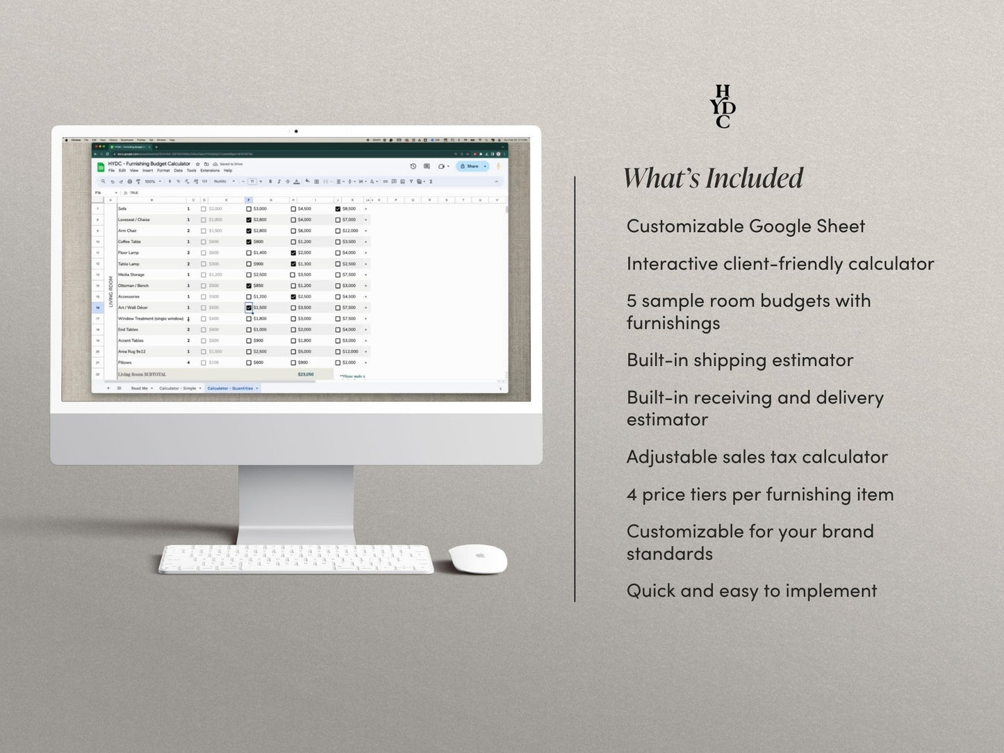 Furnishing Budget Calculator for Interior Designers