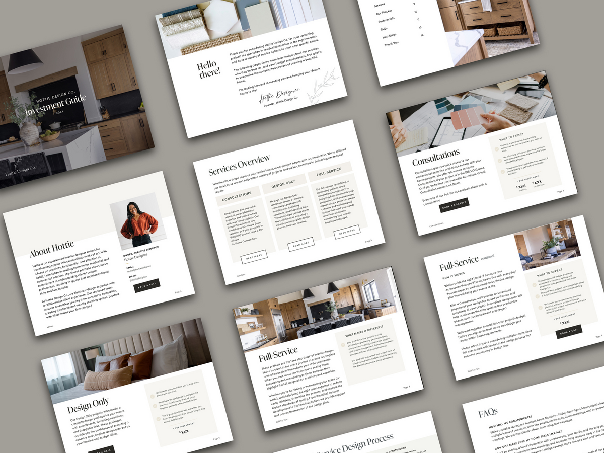 Interior Designer Investment Guide Template for New Clients