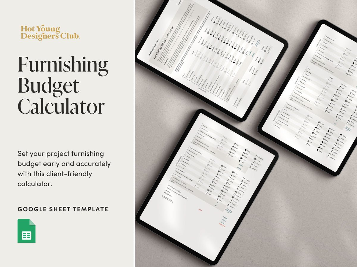 Furnishing Budget Calculator for Interior Designers | HYDC