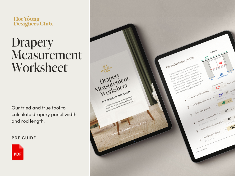 Drapery Measurement Worksheet for Interior Designers | HYDC
